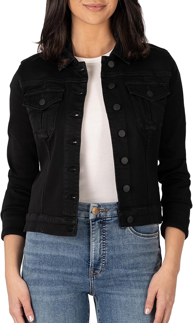 Kut from the Kloth Julia Crop Jacket – Black (Style KJ1891MA4)