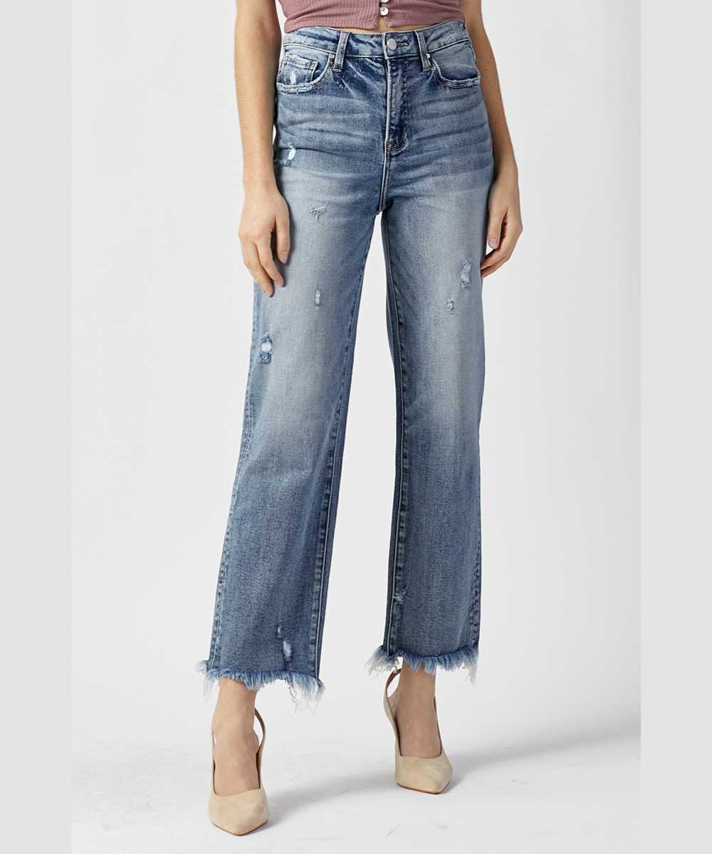 Millie High Rise Straight Jeans Light by Risen Jeans