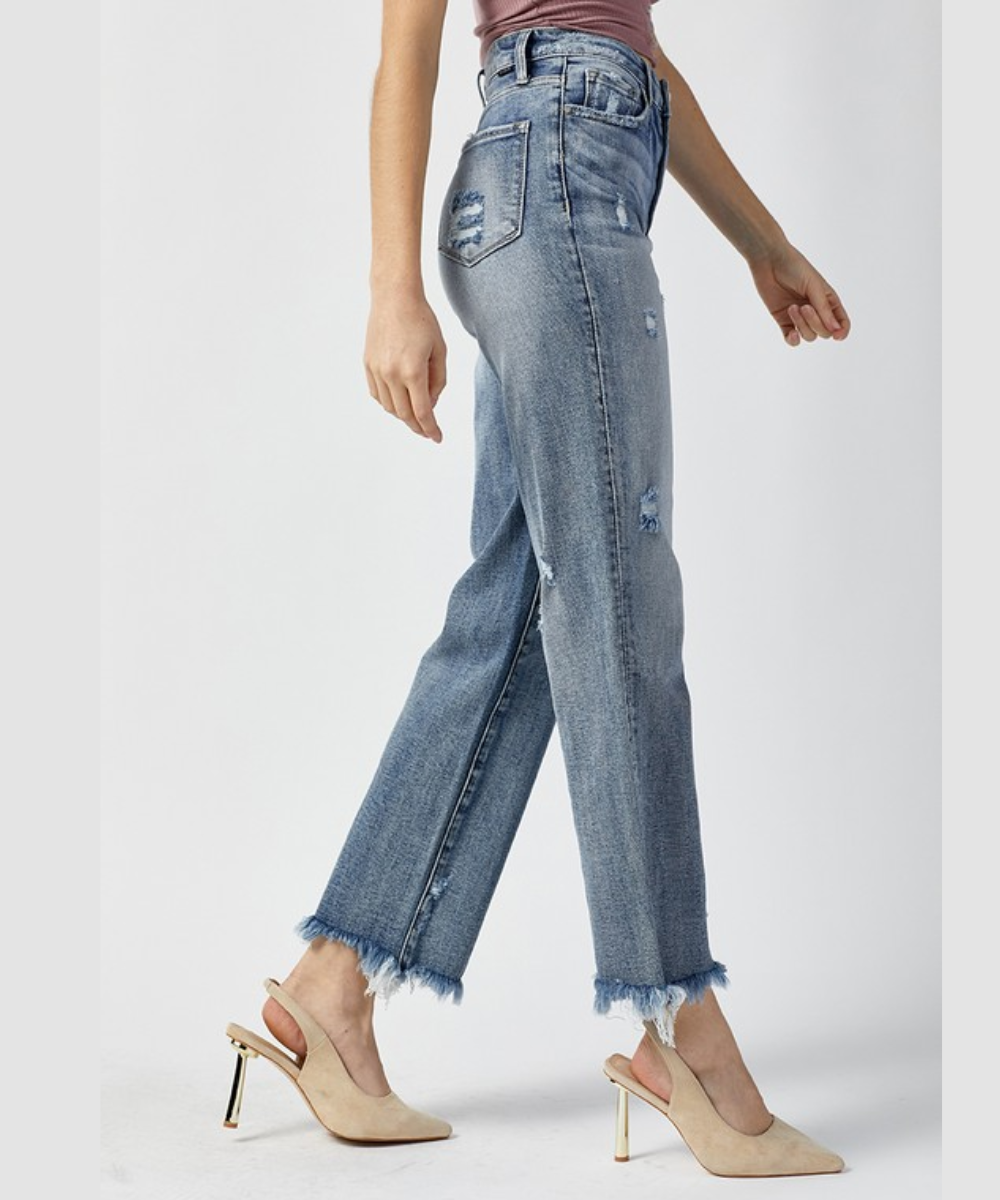 Millie High Rise Straight Jeans Light by Risen Jeans