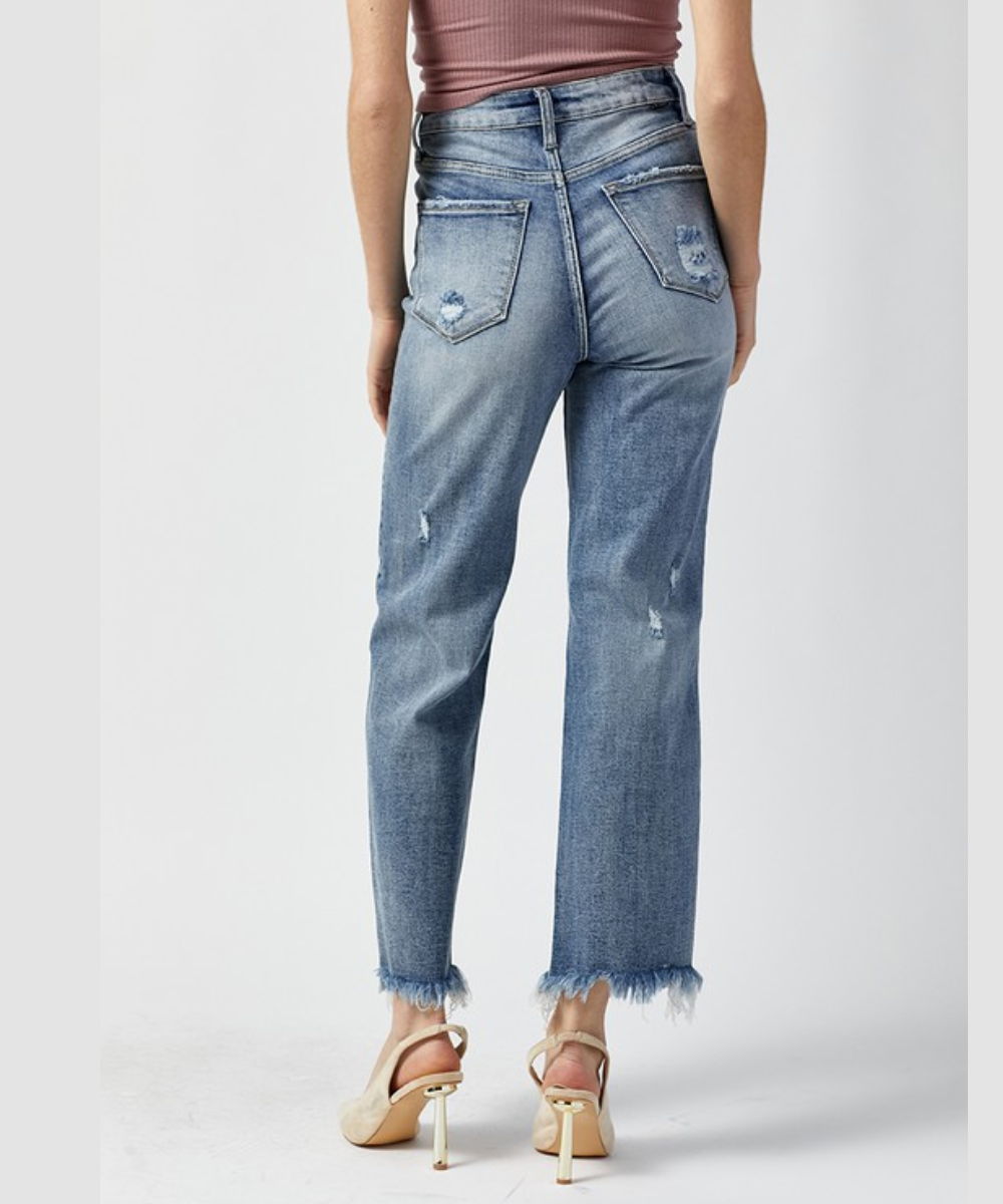 Millie High Rise Straight Jeans Light by Risen Jeans