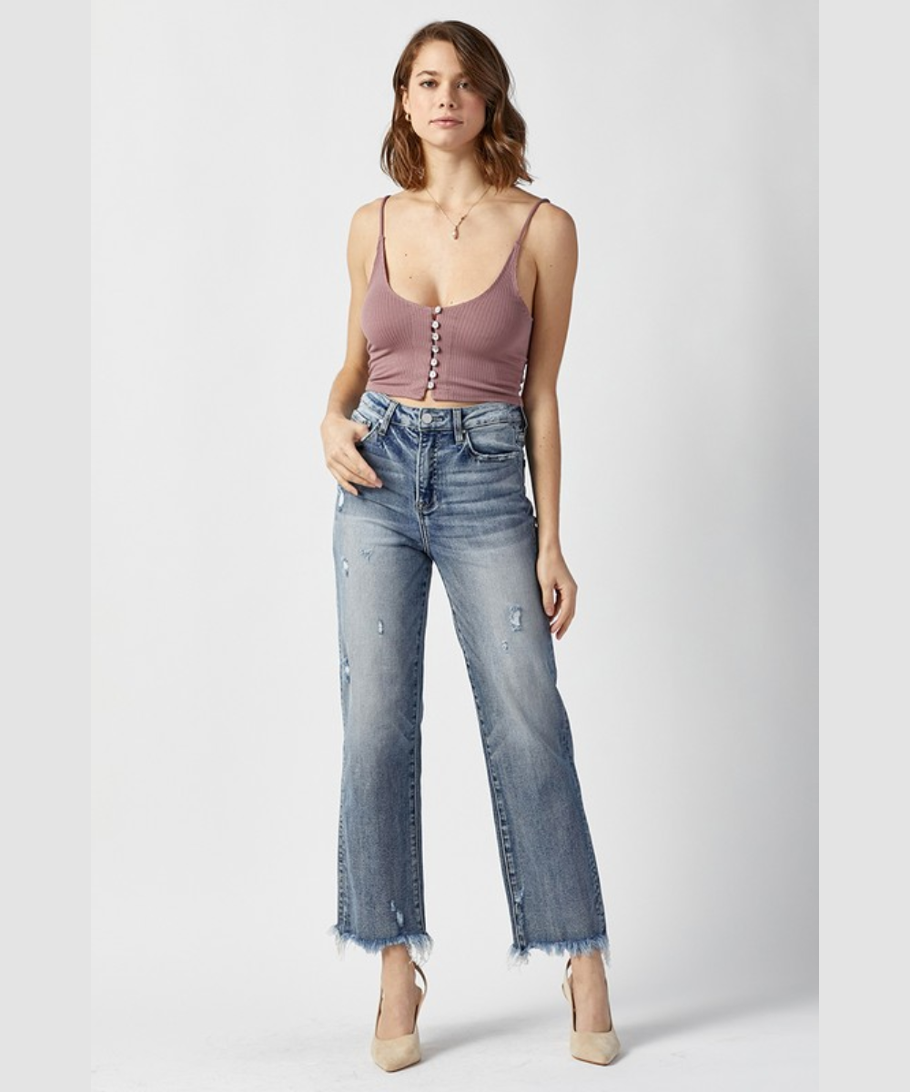 Millie High Rise Straight Jeans Light by Risen Jeans