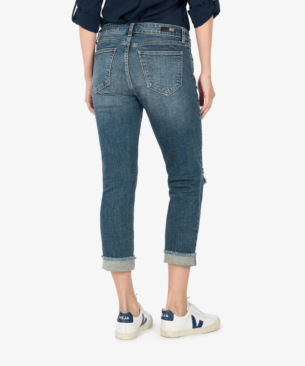 Amy Mid Rise Crop Straight Leg in Bubbly by KUT