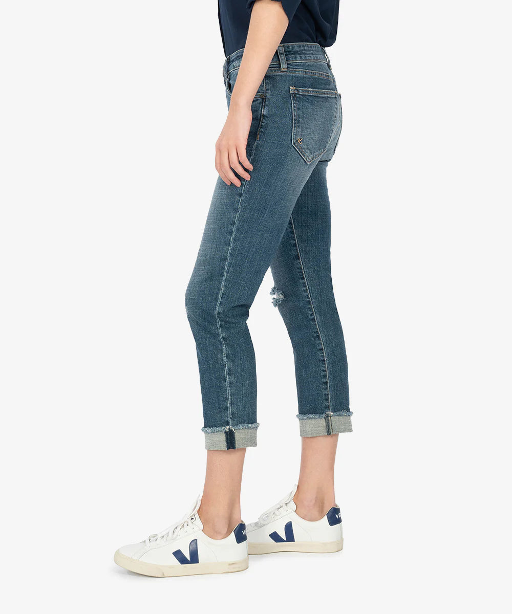 Amy Mid Rise Crop Straight Leg in Bubbly by KUT