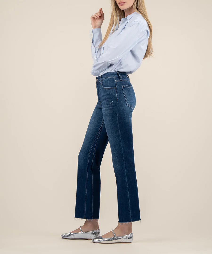 Kelsey High Rise Ankle Flare in Royal by KUT