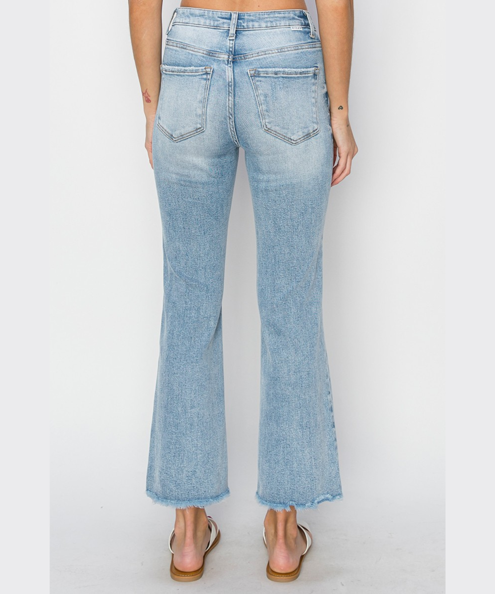 Colette High Rise Crop Straight Jean Light by Risen Jeans