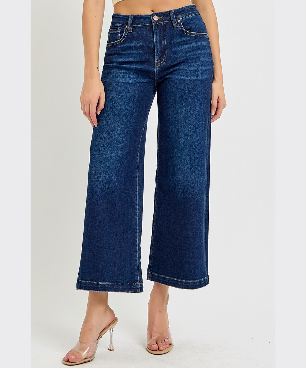 Capri High Rise Crop Wide Jeans by Risen Jeans