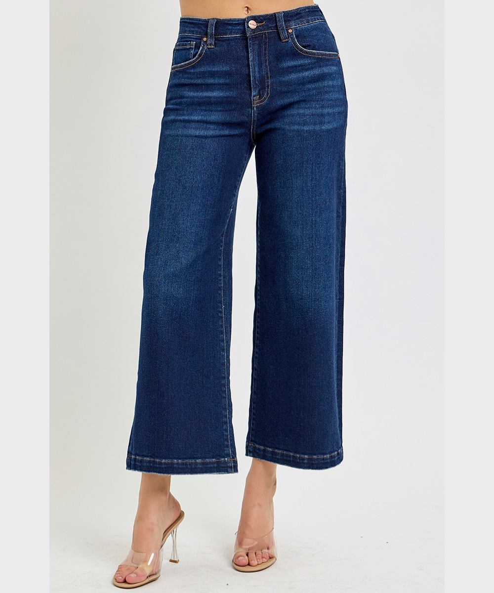Capri High Rise Crop Wide Jeans by Risen Jeans