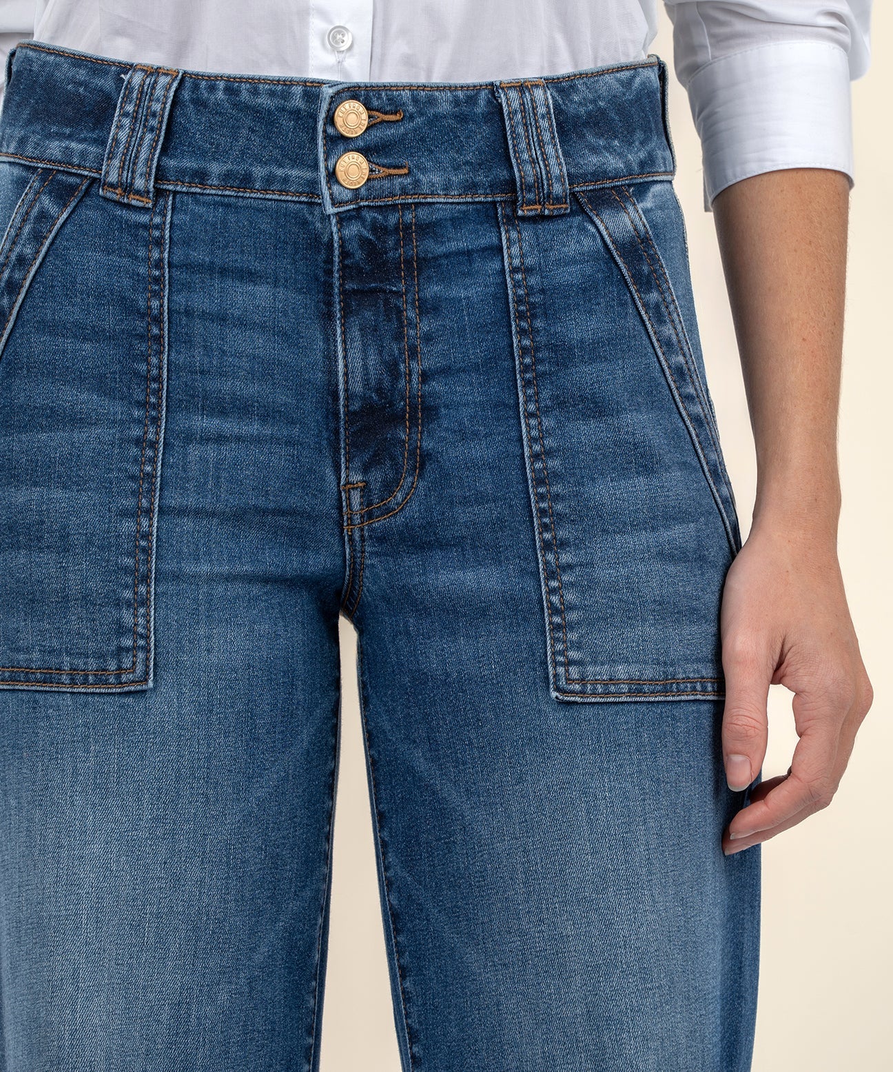 Close-up of fabric & wash detail
