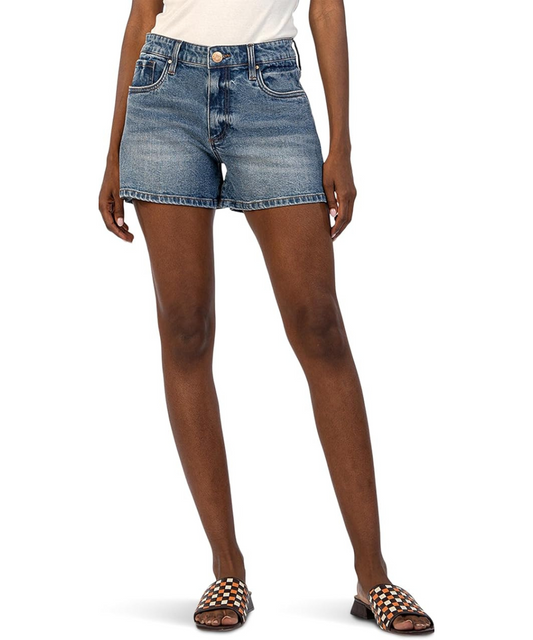 Kut from the Kloth Jane high-rise denim shorts front view