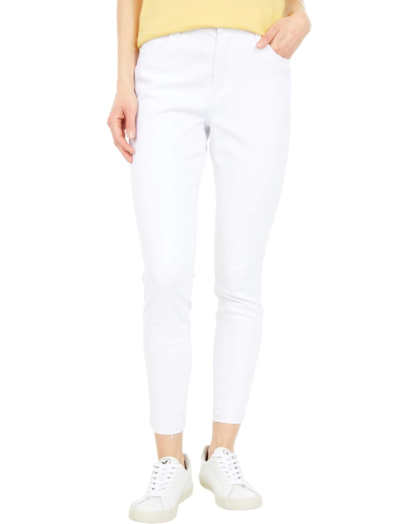Connie High Rise Ankle Skinny in White by KUT from the Kloth
