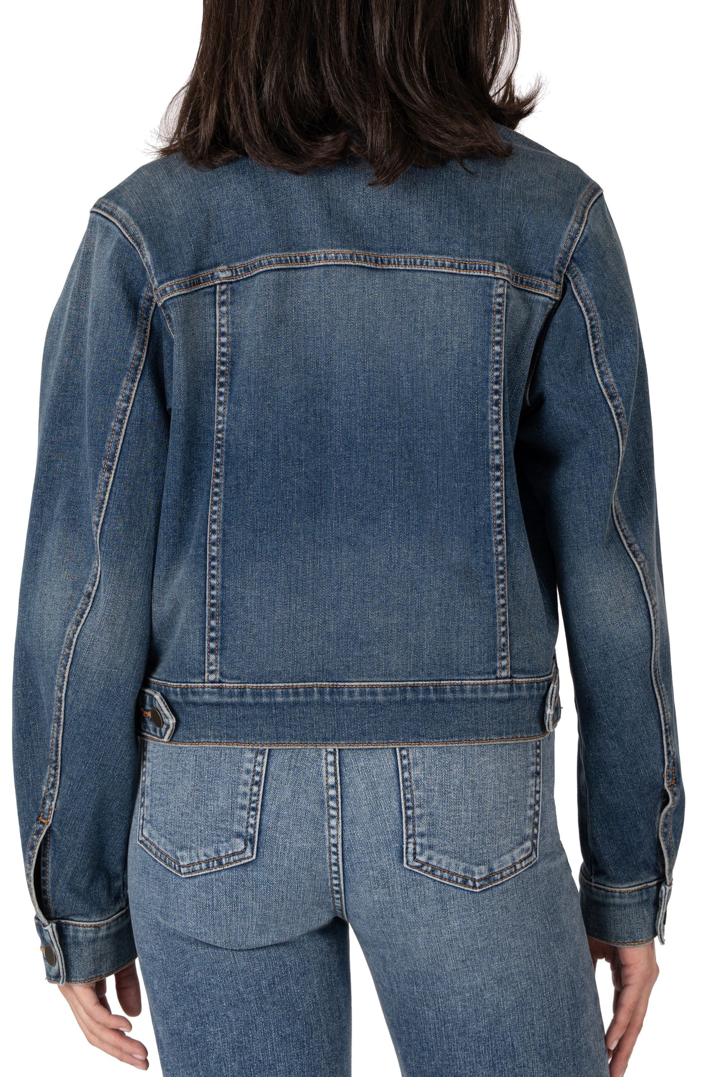 Kut from the Kloth Julia Crop Jacket – Denim (Style KJ1891MA6)