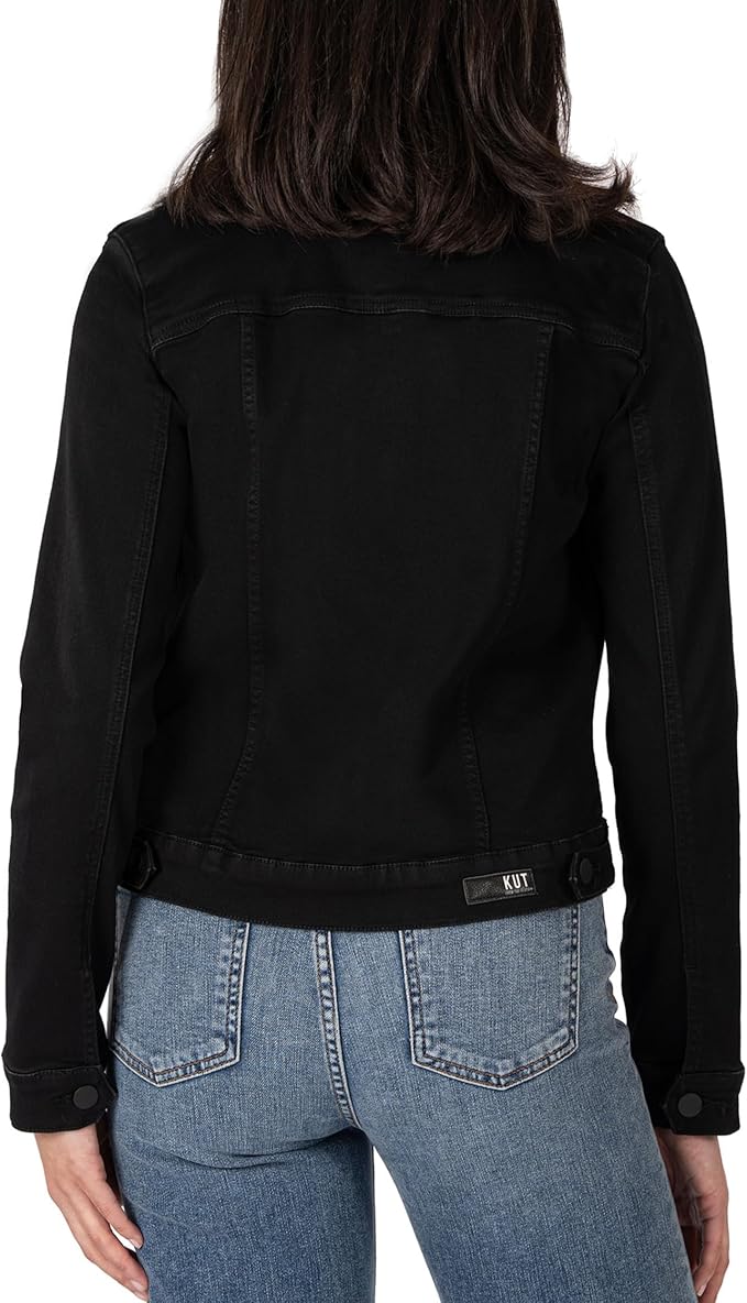 Kut from the Kloth Julia Crop Jacket – Black (Style KJ1891MA4)