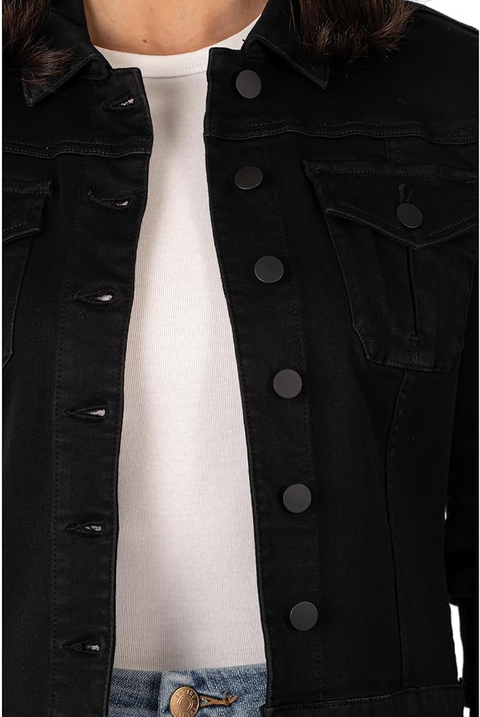 Kut from the Kloth Julia Crop Jacket – Black (Style KJ1891MA4)