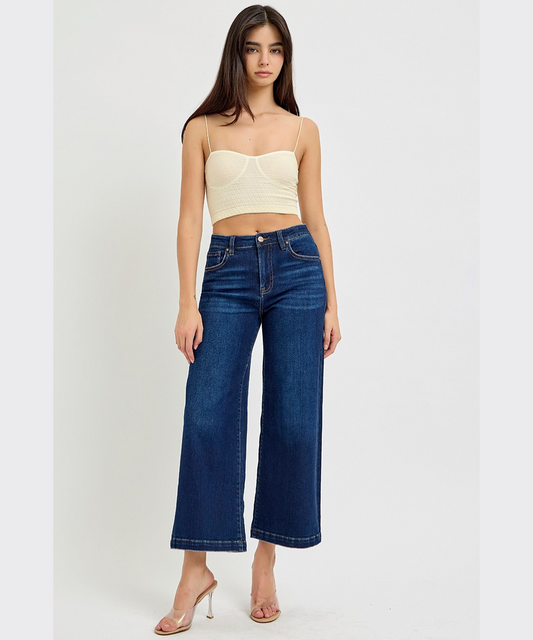 Capri High Rise Crop Wide Jeans by Risen Jeans