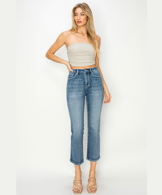 Brigette High Rise Crop Straight Jeans by Risen Jeans