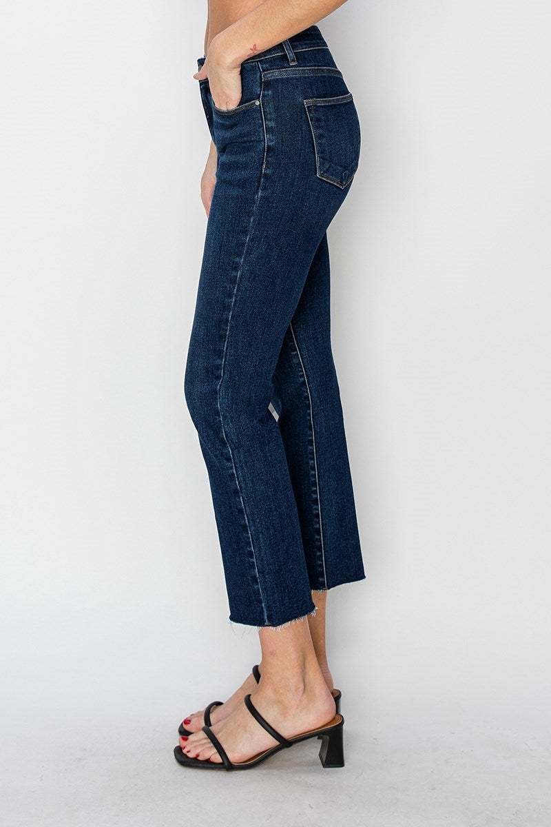 Risen Women’s High Rise Distressed Straight Jeans – RDP5203CH