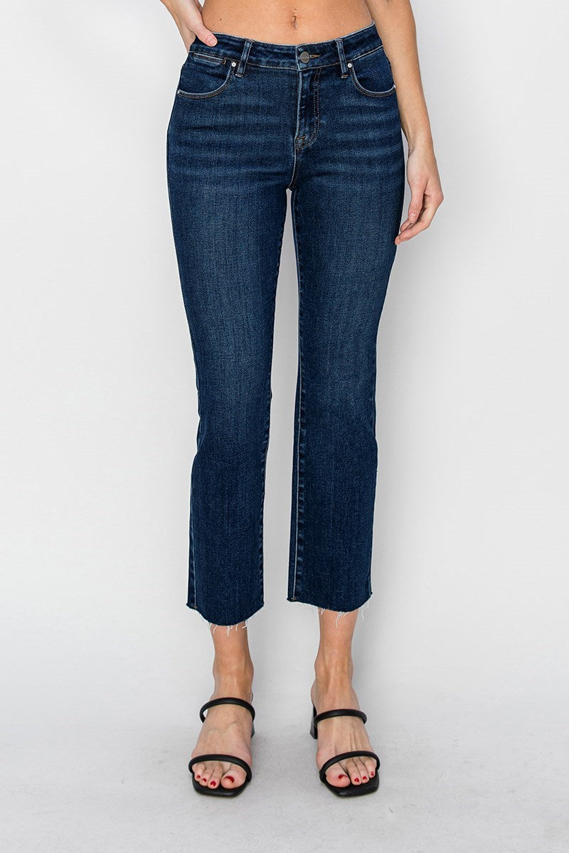 Risen Women’s High Rise Distressed Straight Jeans – RDP5203CH