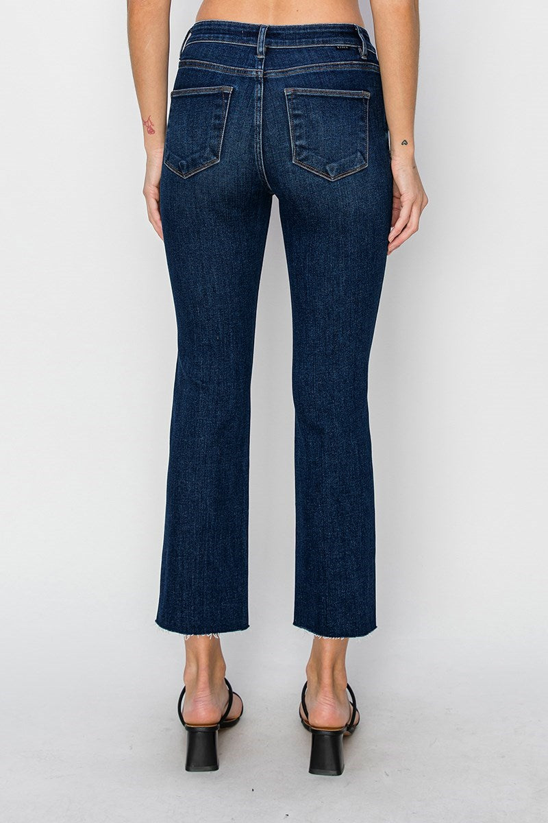 Risen Women’s High Rise Distressed Straight Jeans – RDP5203CH