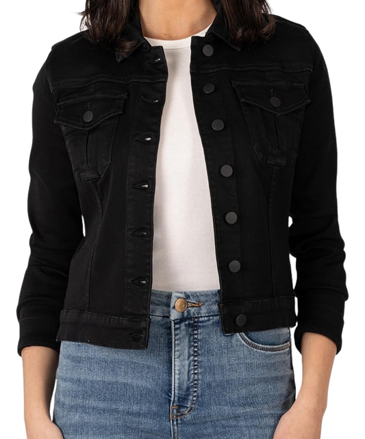 Kut from the Kloth Julia Crop Jacket – Black (Style KJ1891MA4)