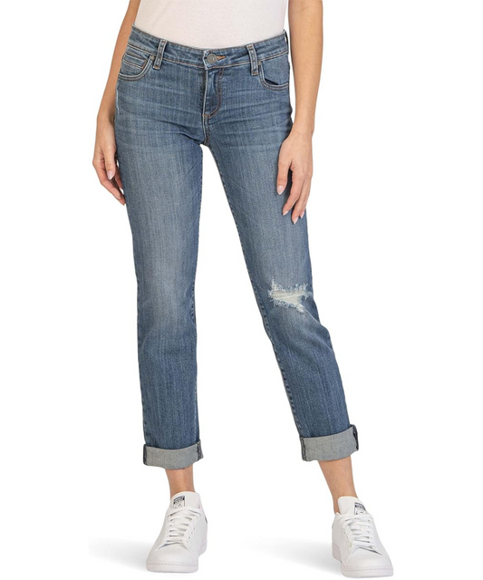 Kut from the Kloth Women’s Catherine Boyfriend Jean – Style KP494MR8 (Doubtless Wash / Medium)