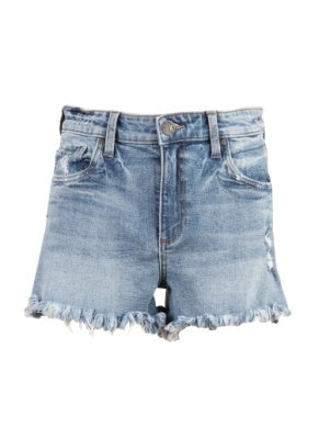 Five-pocket high-rise shorts with fray hem in Proactive